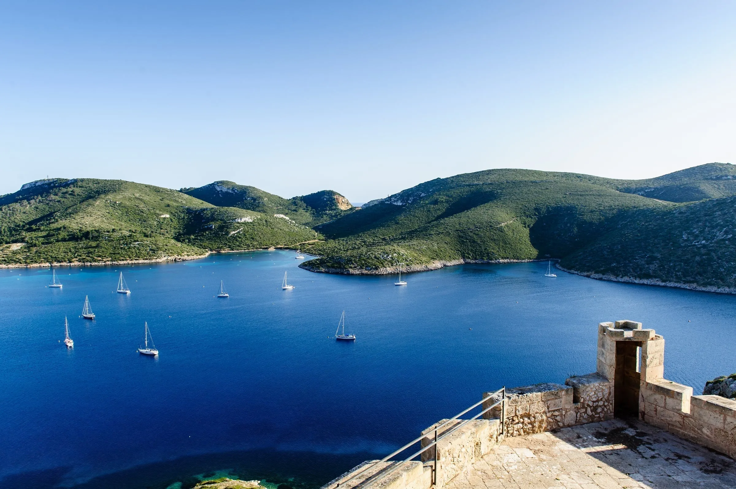 Historic stone fortress on Cabrera island