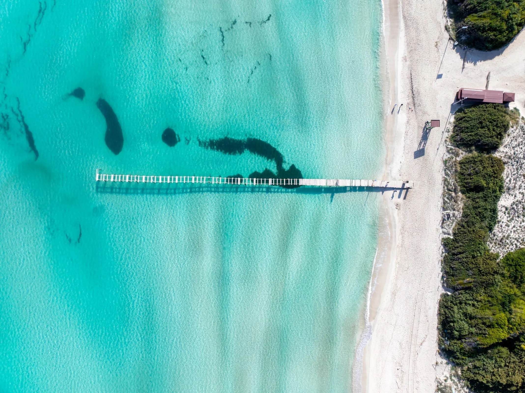 Aerial view of Port d'Alcúdia's 7km beach stretching to Playa de Muro